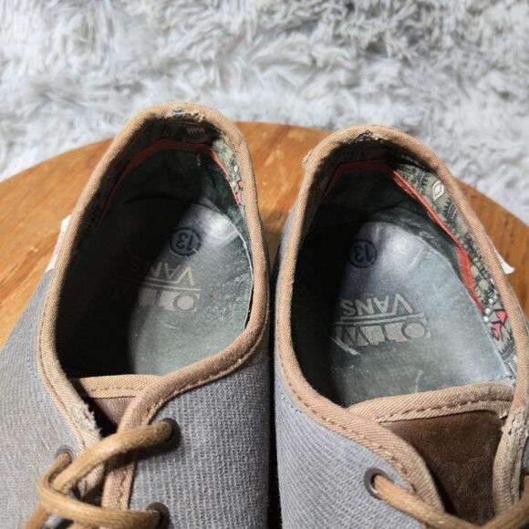 Vans OTW Mens Size 13 Shoes Gray Brown Boho Print Leather Canvas Lace Up Sneaker - Picture 9 of 10